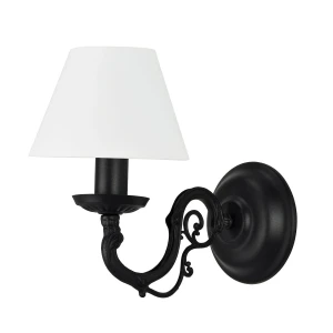 Stylowy kinkiet z abażurem do pokoju VIOLA O3000 K1 CZA/1S/01/Le