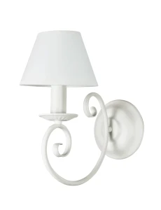 Biały kinkiet z abażurem DOMINO O3010 K1 BIA/1S/01/Le