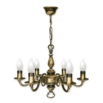 6-płomienny żyrandol świecznikowy PŁOMYK BIS 1386/W6/Le