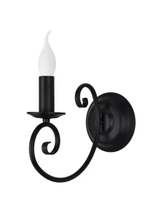 Czarny kinkiet świecznikowy DOMINO O3010 K1 CZA/Le