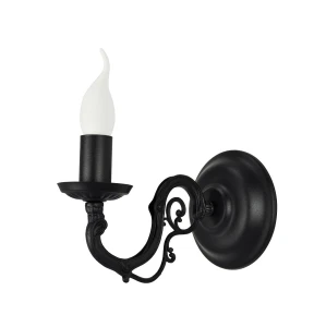 Czarny klasyczny kinkiet świecznikowy VIOLA O3000 K1 CZA/Le