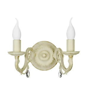 Podwójny patynowany kinkiet z kryształkami VIOLA KRYSZTAŁ O3001 K2 AB/K/Le