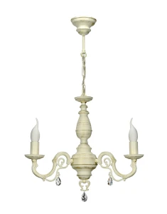 Postarzana lampa wisząca z kryształkami VIOLA KRYSZTAŁ O3003 W3 AB/K/Le 3-ramienna