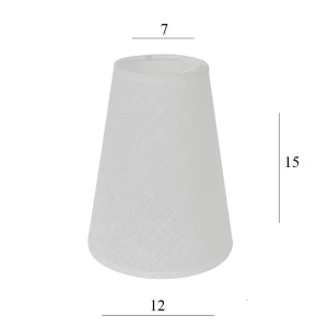 ABAŻUR do lampy stożek 2S-E14 biały len 7/12 wys 15