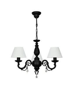 Czarno-biała lampa wisząca z kryształkami VIOLA KRYSZTAŁ O3003 W3 CZA/K/1S/01/Le
