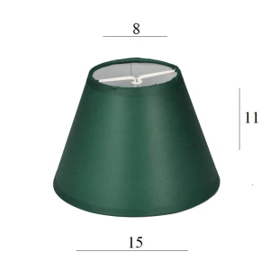 ABAŻUR do żyrandola stożek 1S-E14 butelkowa zieleń 8/15 wys 11 