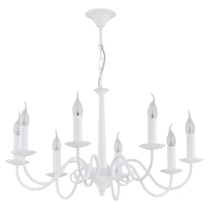 8-ramienny żyrandol świecznikowy ASTOR 1O2898 W8 BIA/Le 8-płomienny