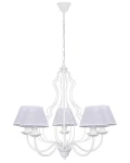 Biały stylowy żyrandol MARGO 16330/1/10/N 5-ramienny