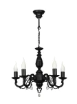 Elegancki czarny żyrandol z kryształkami VIOLA KRYSZTAŁ O3005 W5 CZA/K/Le 5-ramienny