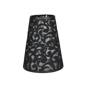 Czarny ABAŻUR z koronki 2S-E14 czarna koronka 7/12 wys 15