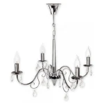 Srebrny żyrandol świecznikowy z kryształkami VELEA 1O1954 CH/Le 4-płomienny