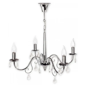 Srebrny żyrandol świecznikowy z kryształkami VELEA 1O1954 CH/Le 4-płomienny