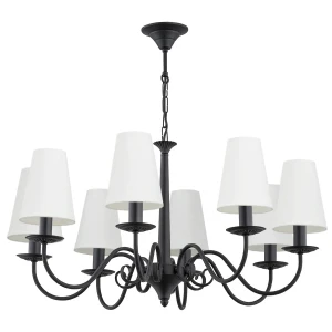 8-płomienny czarny żyrandol ASTOR 2S 1O2898 W8 CZA/2S/Le