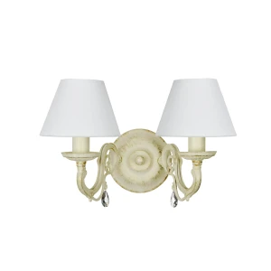 Postarzany podwójny kinkiet z kryształkami VIOLA KRYSZTAŁ O3001 K2 AB/K/1S/01/Le