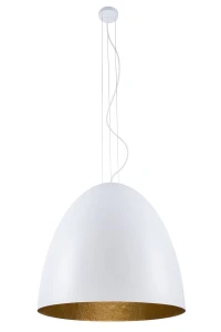 Modna biała lampa z dużym kloszem EGS XL 19025 WH/G/N 7-płomienna