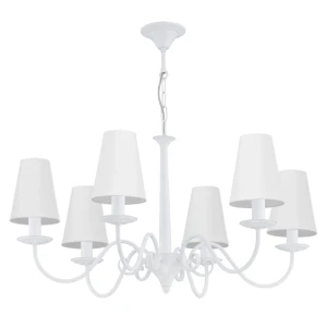 Biały klasyczny żyrandol z abażurami ASTOR 2S 1O2896 W6 BIA/2S/Le