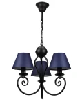 Czarna lampa z niebieskimi abażurkami LIVA 1385/27/37/L 3-płomienny