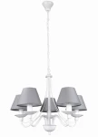 Żyrandol do salonu ROMA biały 1397F2/1/07/AX 5-ramienny