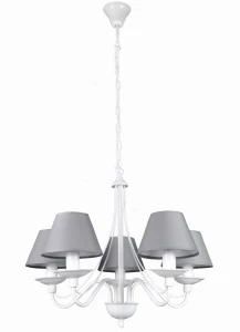 Żyrandol do salonu ROMA biały 1397F2/1/07/AX 5-ramienny