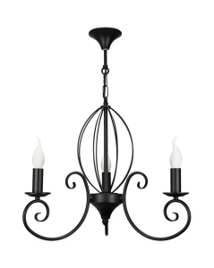 Czarny żyrandol do pokoju DOMINO O3013 W3 CZA/Le 3-ramienny