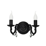 Podwójny czarny kinkiet z kryształkami VIOLA KRYSZTAŁ O3001 K2 CZA/K/Le