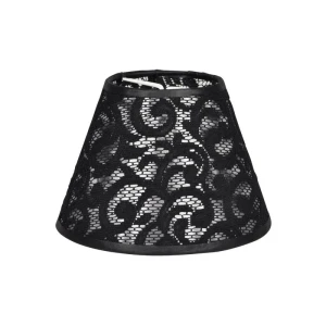Czarny koronkowy abażurek 1S-E14 czarna koronka 8/15 wys 11